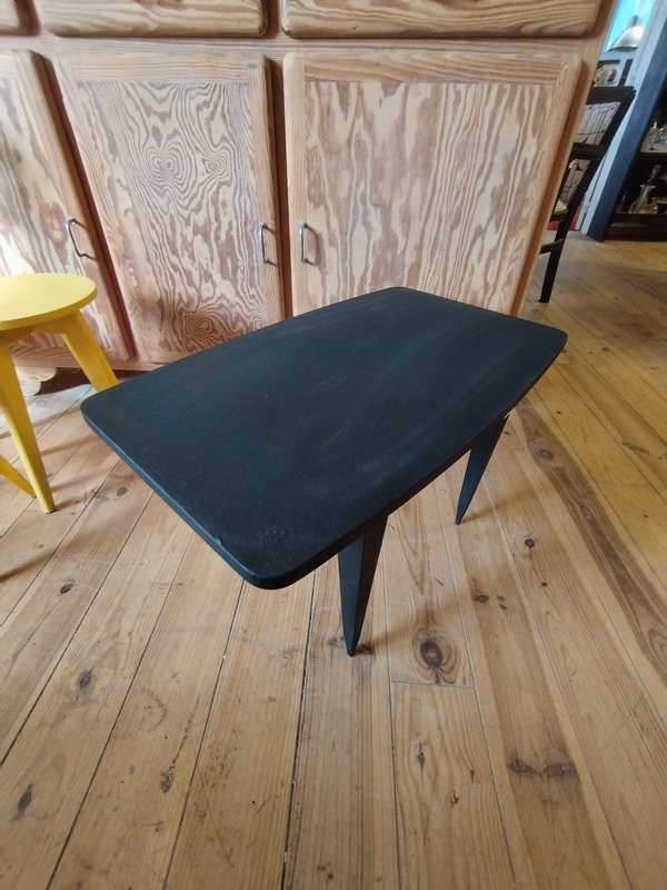 Table basse pieds compas 70s
