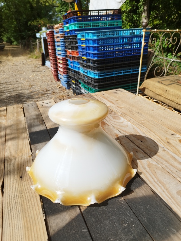 Draped opaline lampshade