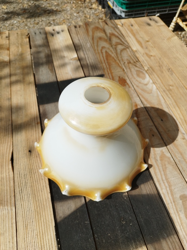 Draped opaline lampshade