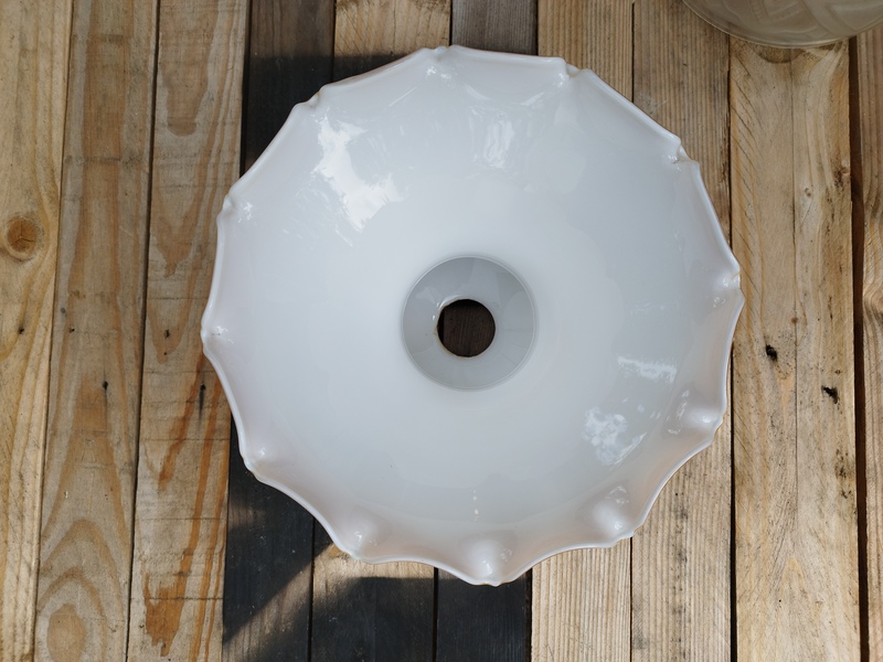 Draped opaline lampshade