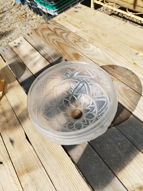 Art Deco frosted glass lampshade