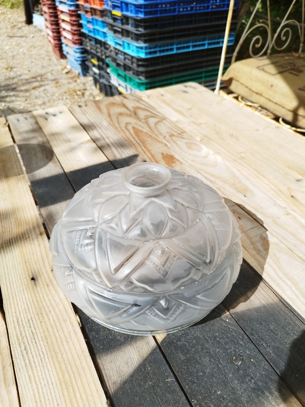Art Deco frosted glass lampshade