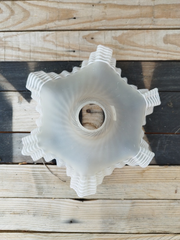 Draped frosted glass lampshade 