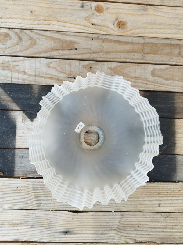 Draped frosted glass lampshade 