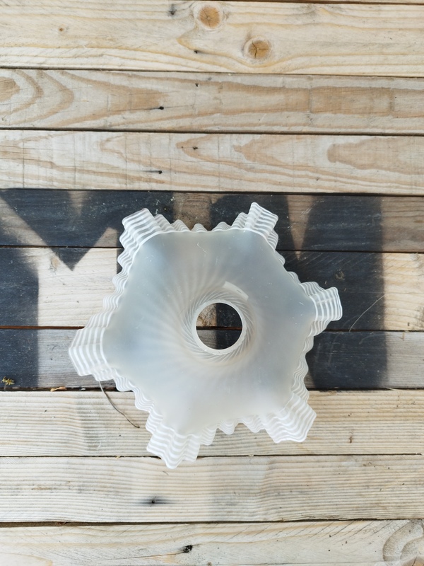 Draped frosted glass lampshade 