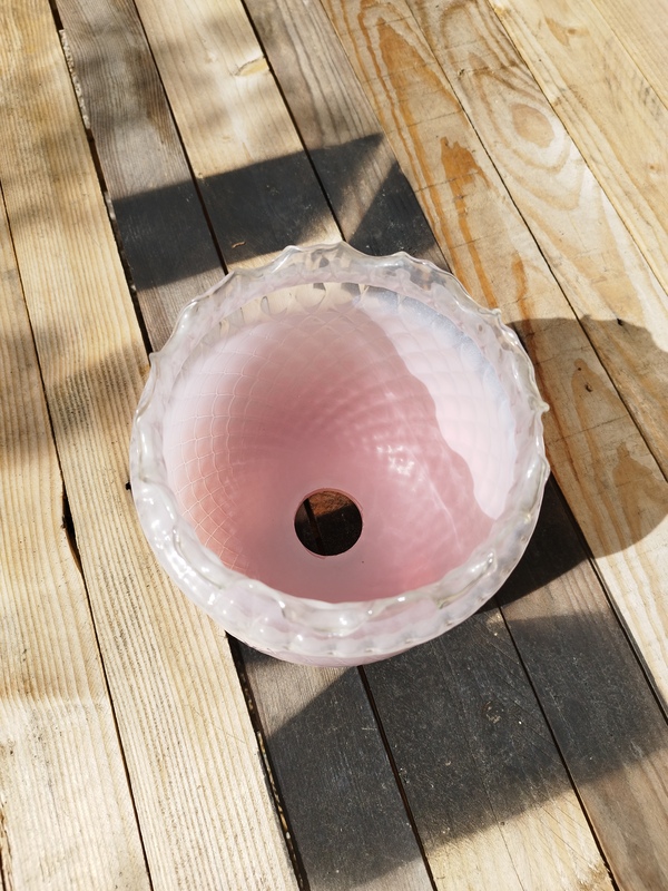 Vintage pink glass lampshade 