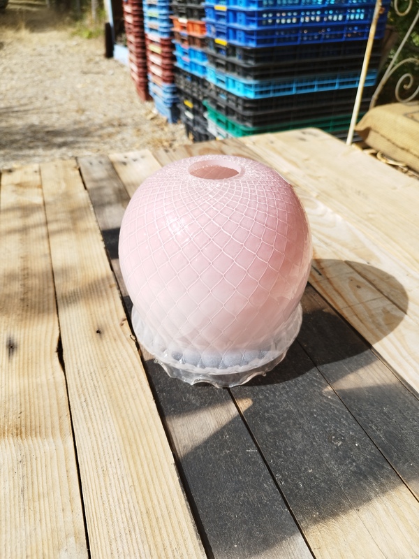 Vintage pink glass lampshade 