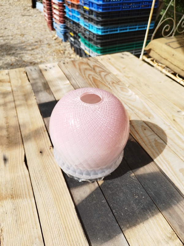 Vintage pink glass lampshade 