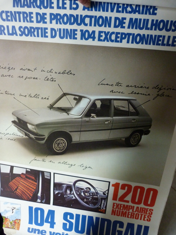 Vintage poster Peugeot 104 Sundgau