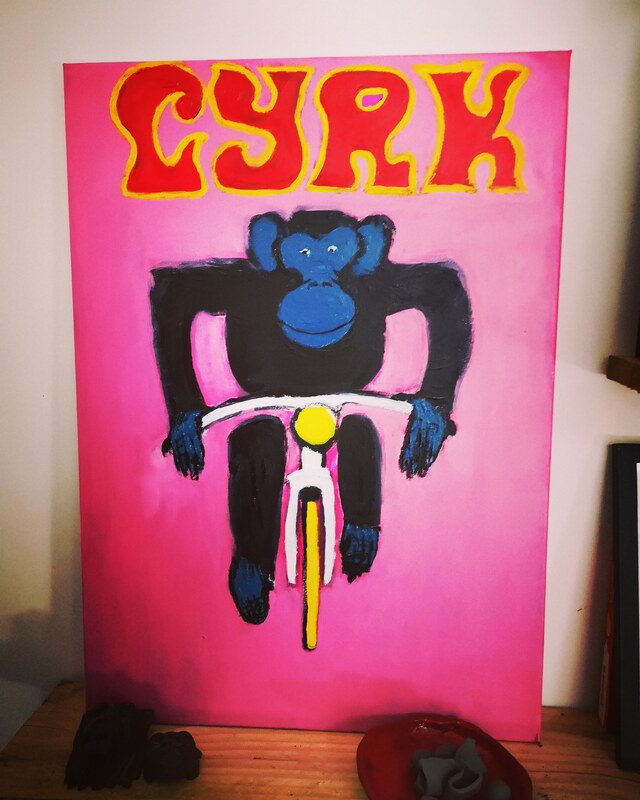 Circus poster on canvas