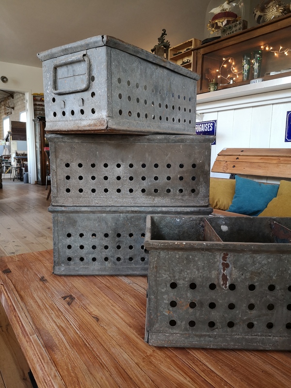 Old perforated industrial tanks