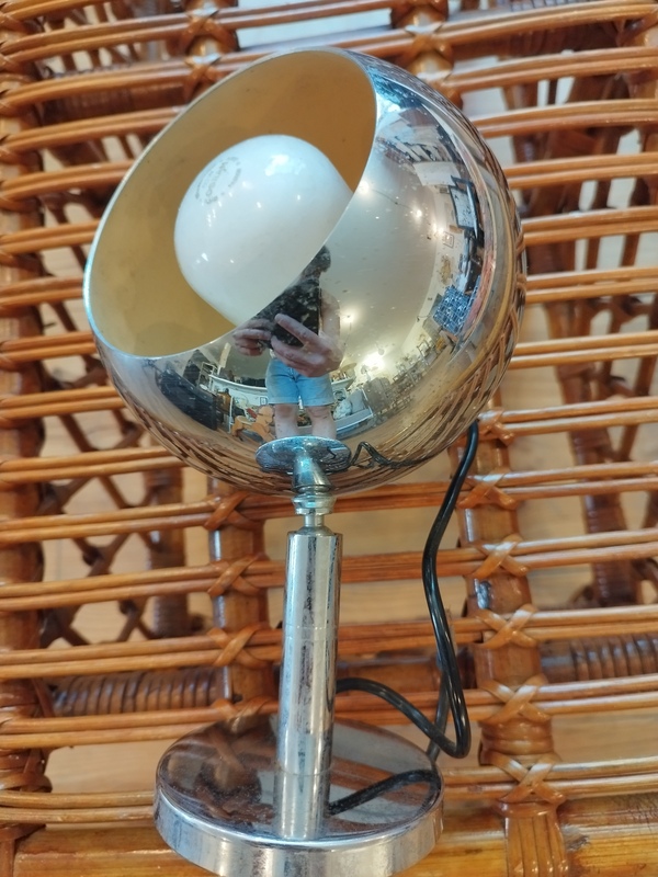 70s chrome eye ball wall light