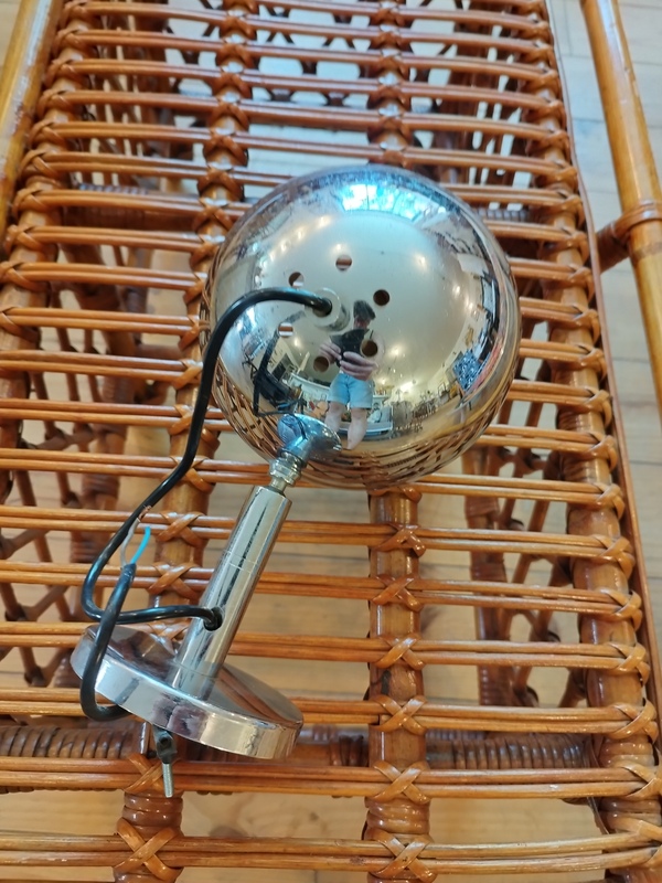 70s chrome eye ball wall light