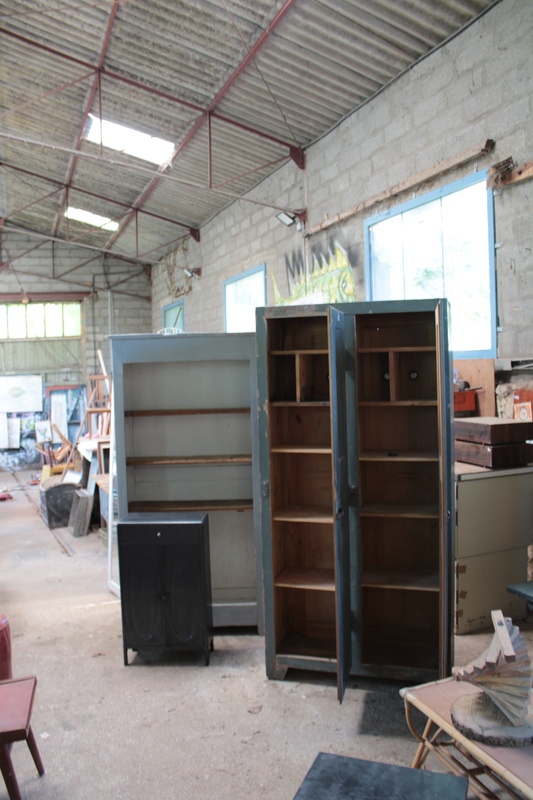 1950s wooden locker room 