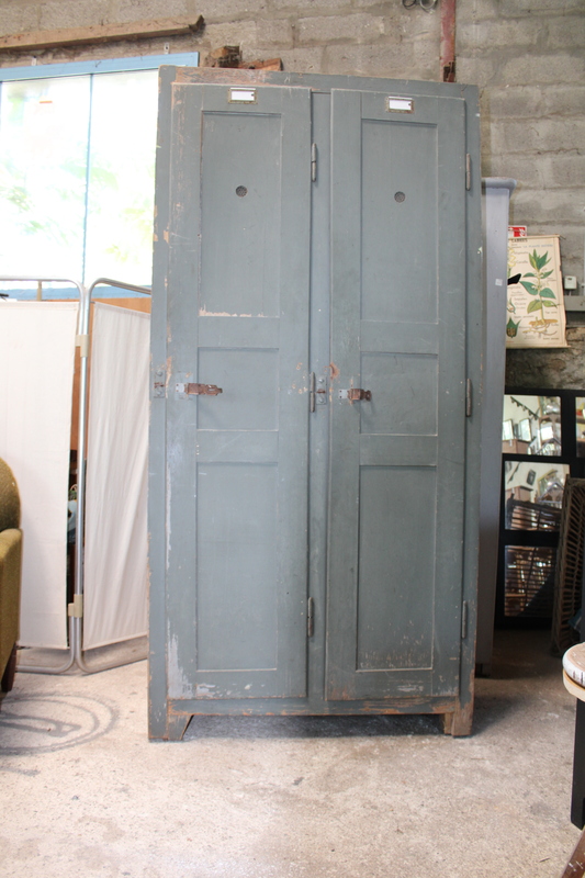 1950s wooden locker room 