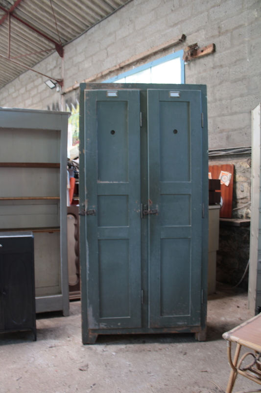 1950s wooden locker room 
