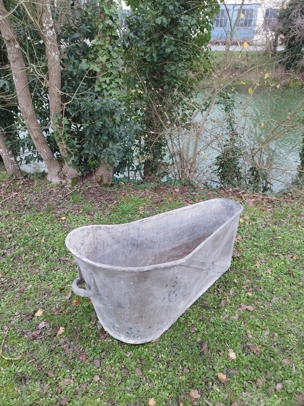 Zinc bathtub, circa 1900 