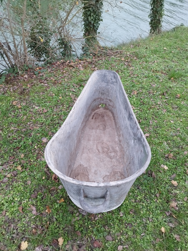 Zinc bathtub, circa 1900 