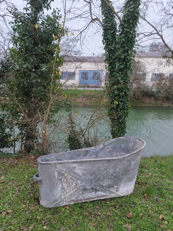 Zinc bathtub, circa 1900 