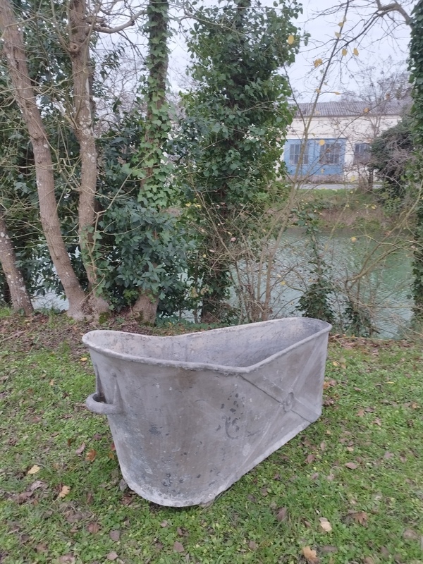 Zinc bathtub, circa 1900 