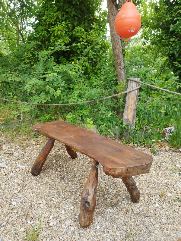 20th century brutalist olive tree bench 