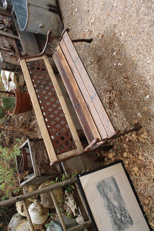 Cast iron and wood bench 
