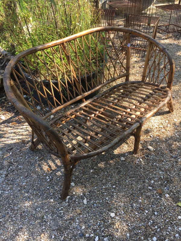 Rattan bench 60s 70s