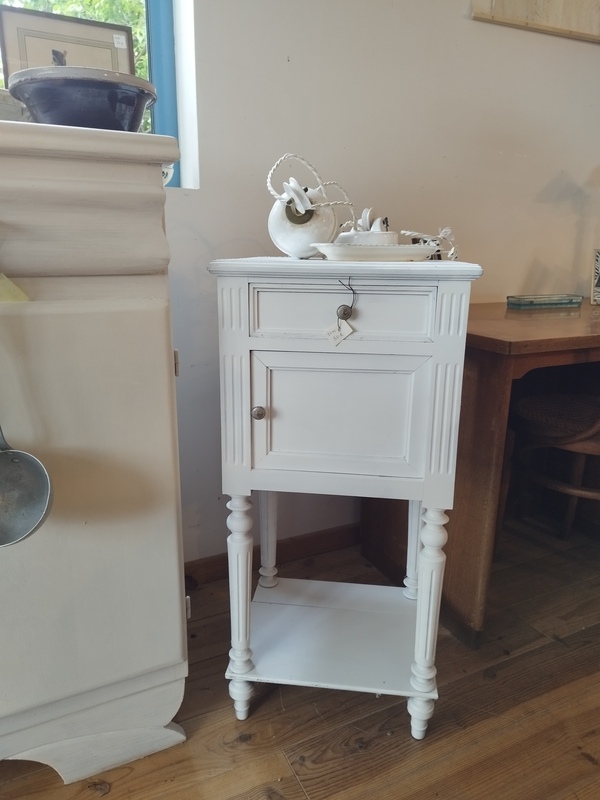 Bedside table painted white