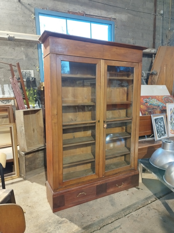 19th century walnut bookcase 