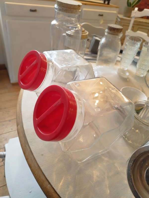 Vintage grocery store candy jars