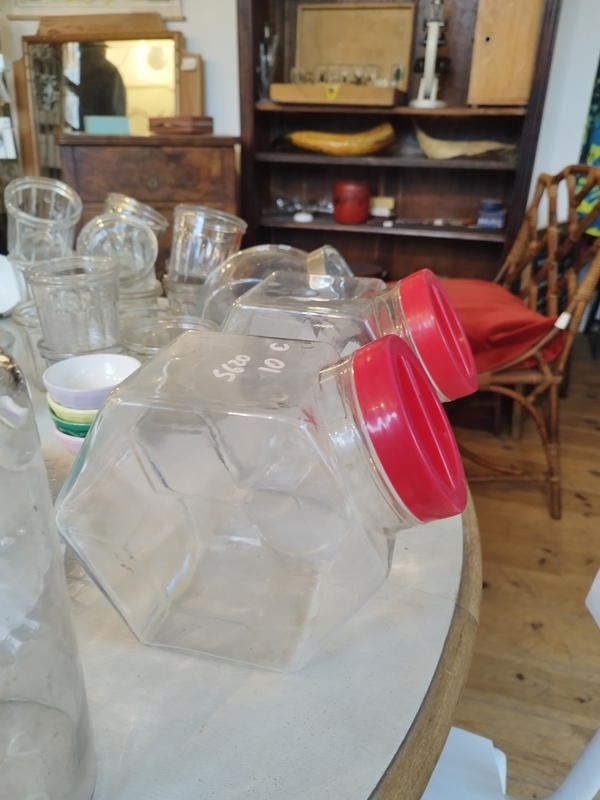 Vintage grocery store candy jars