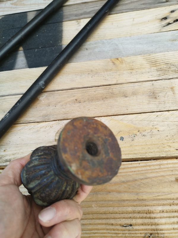 Pine cone staircase ball 