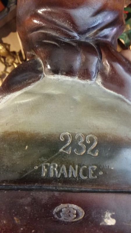 Polychrome young woman bust