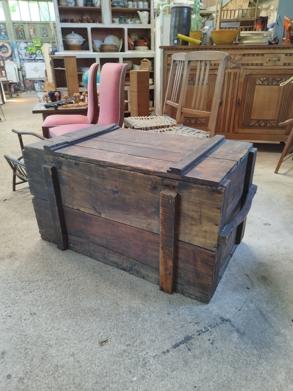 Old wooden weapons case 