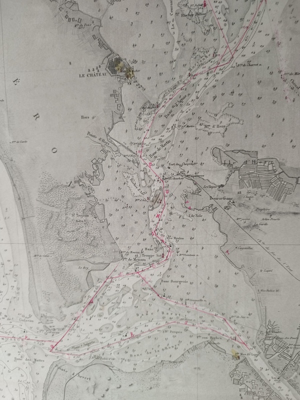 Old nautical chart of Oléron 