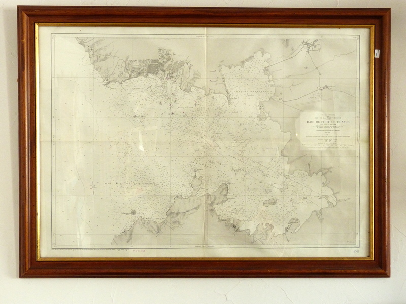 Martinique framed nautical chart