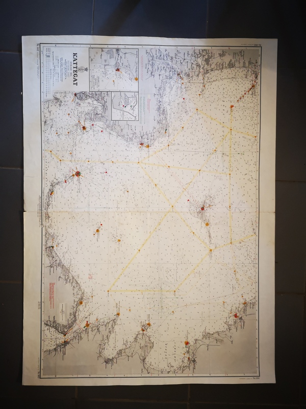 Kattegat vintage nautical chart