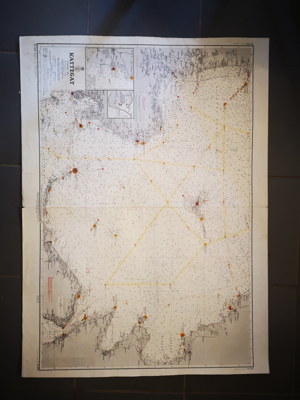 Kattegat vintage nautical chart