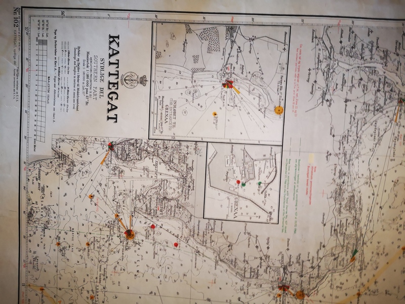 Kattegat vintage nautical chart