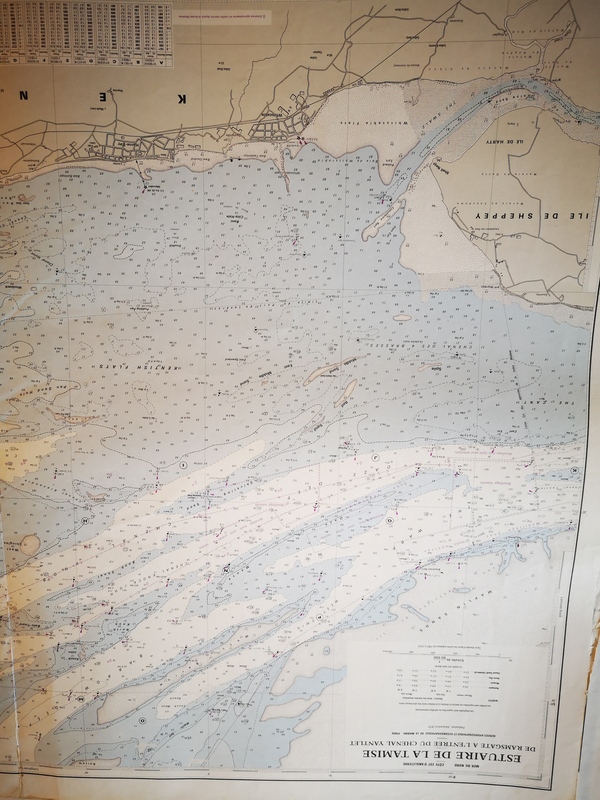 Vintage nautical chart of the Thames England