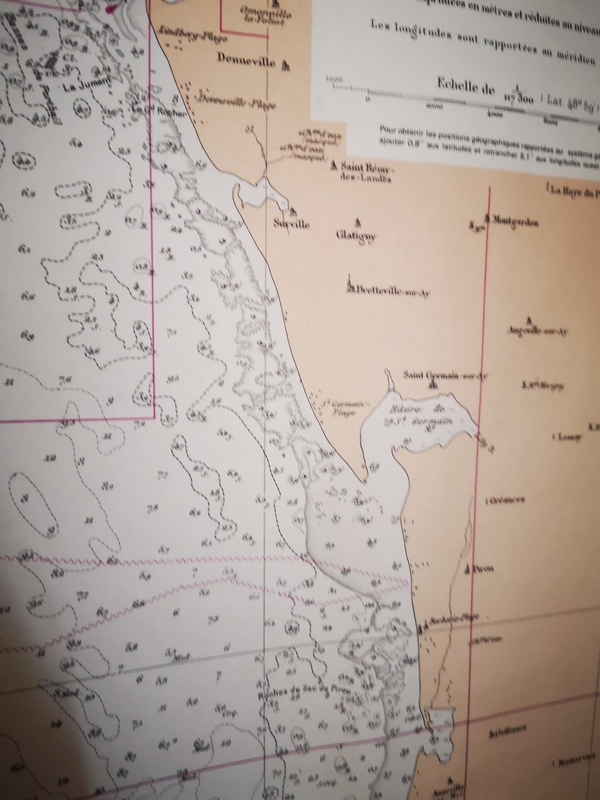 Vintage nautical chart st malo saint michel le havre jersey