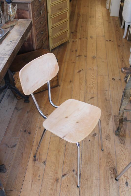 Chrome and wood chair from the 60s and 70s 