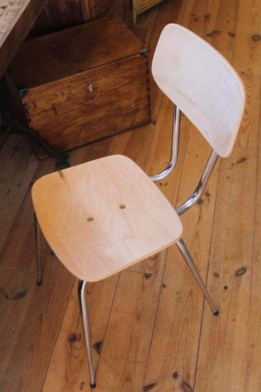 Chrome and wood chair from the 60s and 70s 