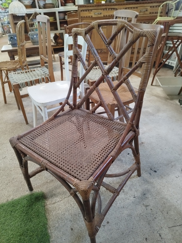 60s wicker and bamboo chair 