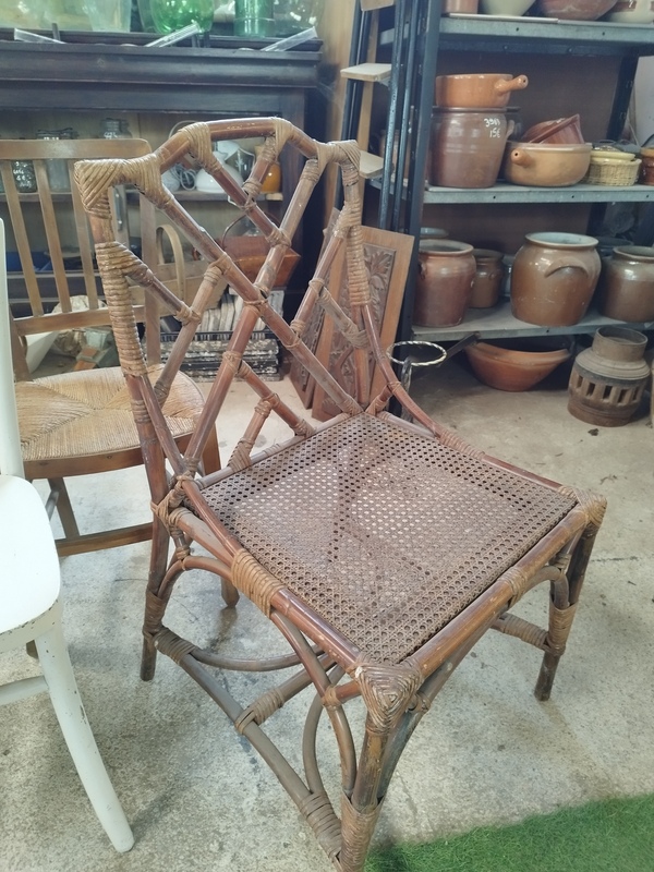 60s wicker and bamboo chair 