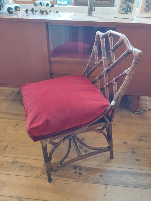 60s wicker and bamboo chair 