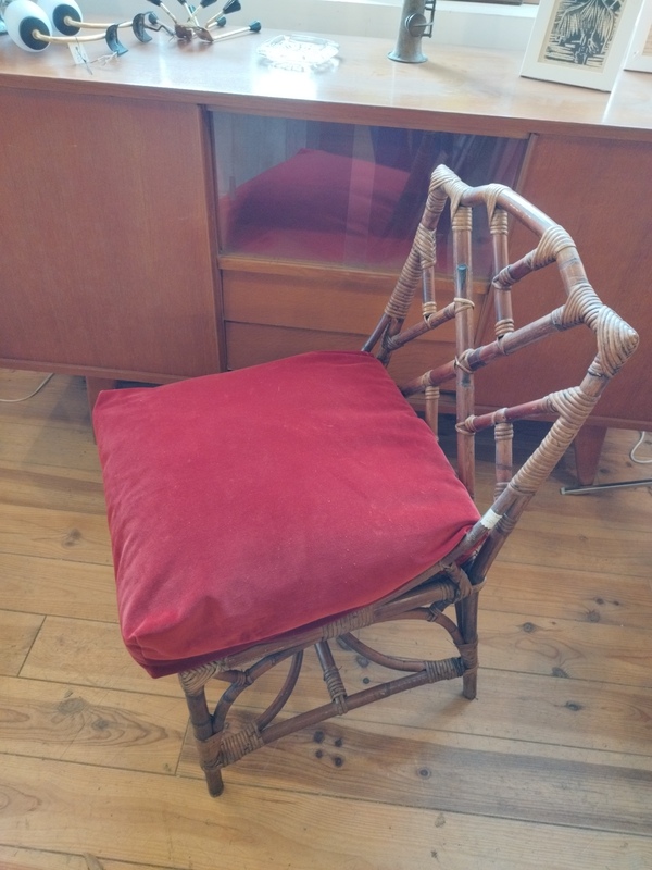 60s wicker and bamboo chair 