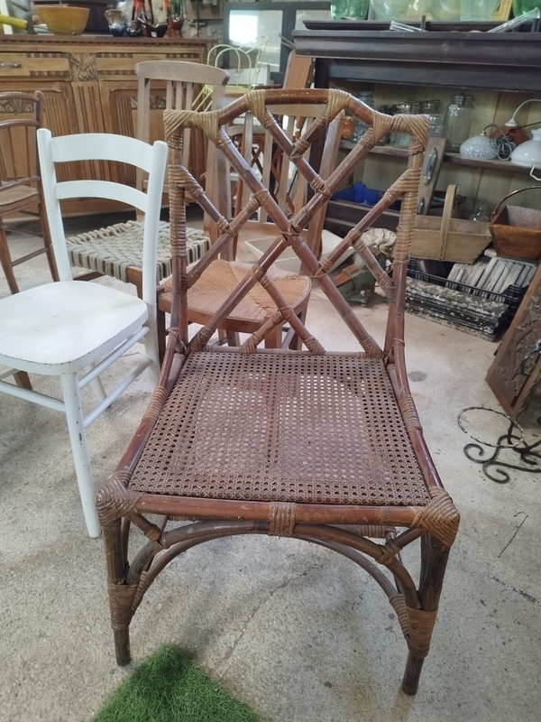 60s wicker and bamboo chair 
