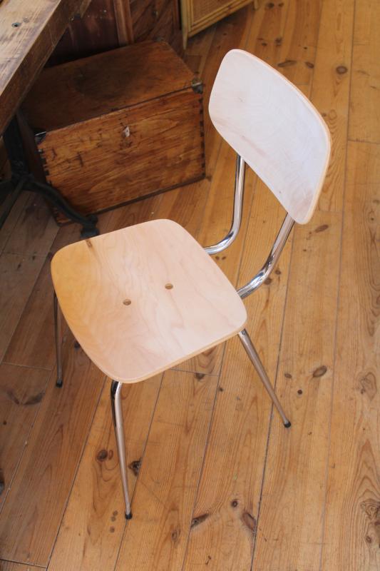 Chrome and wood chair from the 60s and 70s 