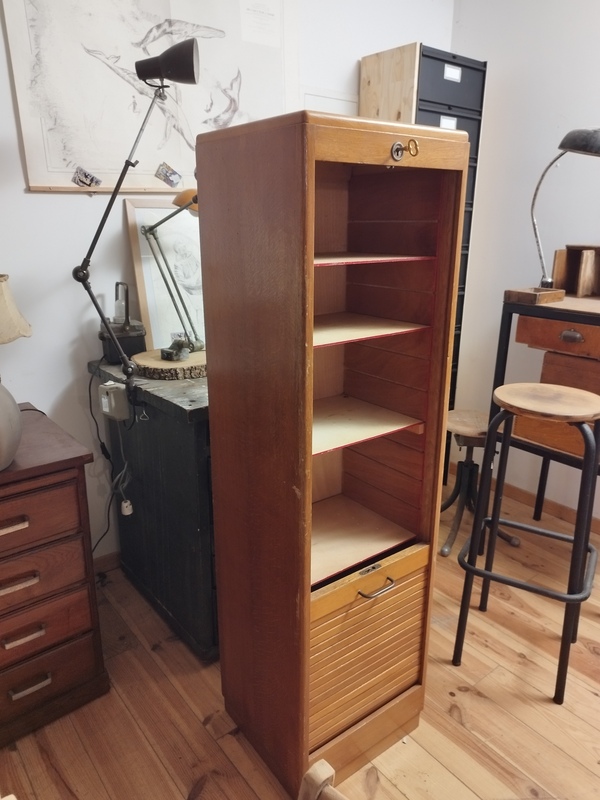 Old wooden curtain filing cabinet